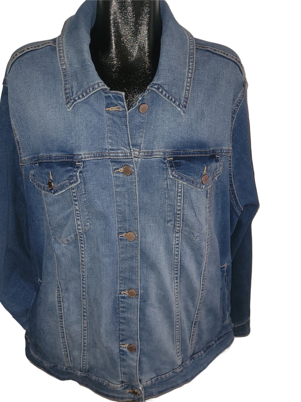 Jordache Classic Blue Stretchy Casual Denim Jean Jacket Size 4X